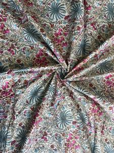 Soft Breathable Block Printed Cotton Fabric 5 Yard Cut for Dresses, Tunics, Skirts, <b>Quilting</b>, and Tailoring Projects - Product Image 5