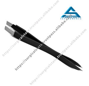 Pinzas profesionales para pestañas con punta inclinada de acero inoxidable, tijeras de belleza multicolores para cejas perfectas - Product Image 1