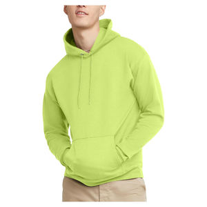Fashion Streetwear Oversized Pullover Hoodie Safety <b>Green</b> Color Custom Logo Unisex Winter <b>Fleece</b> Hooded Sweatshirt Casual Wear - Product Image 1