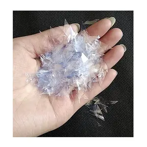 Pet Flakes 100% Restos de plástico reciclado transparente/Copos de botellas de PET lavados en frío y caliente