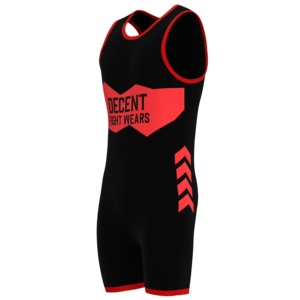 Combinaison de lutte noire et rouge pour hommes Decent Fight Wears, vêtements de combat mixte ajustés, respirants, extensibles et anti-transpiration - Product Image 2