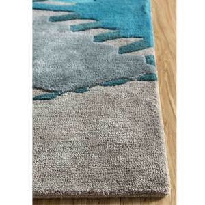 Linear Blue <b>Hand</b> <b>Tufted</b> Wool & Viscose <b>Rug</b> Abstract Pattern for Home Use-Tnq-4824 - Product Image 4