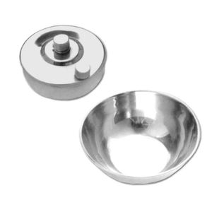 Tazón de acero inoxidable con elegantes ralladores de metal de superficie de corte curvo y tijeras afiladas para afeitar las cutículas del cabello - Product Image 1