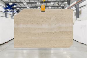 Mayorista Italia Mármol travertino Piedra natural Piedra travertino Beige Suelo de piedra Azulejos de mármol Losa de travertino para revestimiento de paredes - Product Image 5