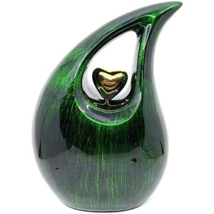 โกศเพลิงศพโลหะหรูหราสีเขียวพร้อมการพิมพ์สีและขนาดที่กําหนดเองสําหรับบ้านในราคาขายส่ง - Product Image 1