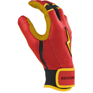 BRUCE <b>BOLT</b> Original Series Short Cuff Batting Gloves - Red Color Guantes De Bateo De Beisbol - Product Image 4