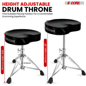 5 Core Drum Throne 4 <b>Padded</b> Guitar <b>Stool</b> Drummer Chair Adjustable Musician Seat - Product Image 4