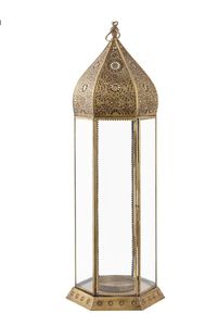 Ramadán Especial Hierro Metal Linterna marroquí Lámpara colgante de vidrio de color marrón Linterna Precio razonable Linterna de diseño marroquí - Product Image 2