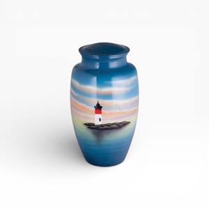 Soft Pearl White Cremation Urn with Subtle Wave <b>Texture</b> Gloss Finish and Silver Rim for Peaceful Remembrance - Product Image 4