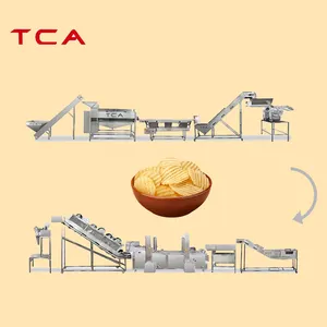 Línea de producción de patatas fritas, máquina automática para hacer patatas fritas a pequeña escala