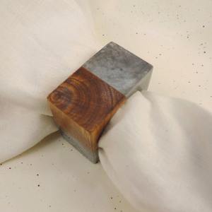 Servilletero único de madera y resina, decoración de mesa de diseñador, anillo de servilleta de tejido de boda al por mayor - Product Image 6