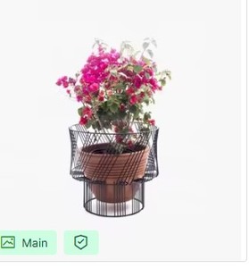 Modern Gold Metal Plant Stand with White Pot Elegant Design for Stylish Plant Display and Home Decor Accent - Product Image 3