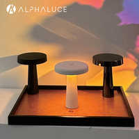 Lampe de table LED à luminosité réglable par commande tactile rechargeable, lumière intelligente AI, design moderne, abat-jour blanc/noir, usage résidentiel