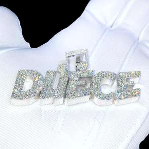 Collar de moissanita de diamante de corte redondo para hombre y mujer, Plata de Ley 925, estilo Hip Hop, bonito collar helado - Product Image 4