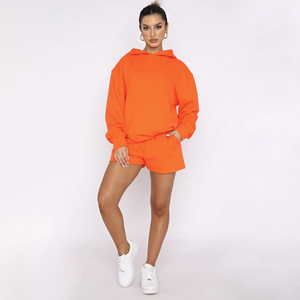 OEM Ensemble sweat à capuche et short en dentelle pour femmes, décontracté, vêtements de sport - Product Image 5