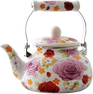Unique Designed With Flower Enameled in Metal <b>Tea</b> Pot Kitchen Accessories Indoor <b>Parties</b> <b>Tea</b> Coffee Serving Cattle for Home - Product Image 1