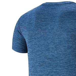 T-shirt de sport 100% coton pour homme respirant et anti-odeur haut de sport extensible toute la journée avec logo avant motif solide - Product Image 4