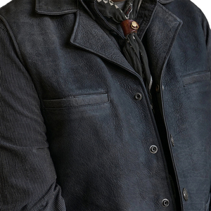 Chaleco de Motociclista de Cuero Negro Personalizado para Hombre, con Bolsillos, Nuevo Chaleco de Cuero Vacuno OEM para Motociclismo de Invierno - Product Image 3