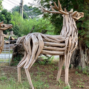 Folk Art Style Driftwood Horse <b>Sculpture</b> Handcrafted Animal Statue Made From <b>Wood</b> - Product Image 1
