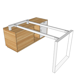 Escritorio Ejecutivo Industrial GDTGQ005 con Patas Triangulares de Hierro, Posición de Rodillas, 2 Patas en Contacto con el Suelo, 2 Soportes para Gabinetes, 80x160cm - Product Image 2