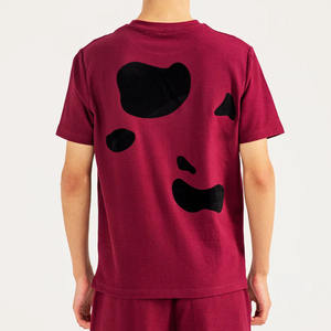 เสื้อยืดผ้าฝ้าย100% สำหรับผู้ชายเสื้อยืดผ้าฝ้ายถักน้ำหนัก160กรัมแบบพอดีตัวปกติสีพื้น - Product Image 2