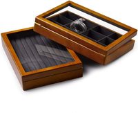 Boîte à bijoux et cosmétiques de luxe en bois de noyer avec miroir, organisateur multi-niveaux pour boucles d'oreilles et bagues, logo personnalisé, vente en gros