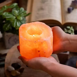 Custom Made Salt <b>Candle</b> Holder Custom Label & Packing 100% Pure Himalayan Salt <b>Candle</b> Holder In Reasonable Price - Product Image 5