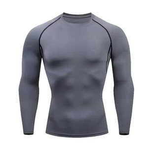 Dropshipping Men's long Sleeve Rashguard Custom NoGi MMA Perform Compress T-Shirt BJJ Gi Jiu Jitsu Wholesale Spandex/Polyester - Product Image 4