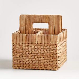 Lowest price natural water hyacinth utensil holder container handmade flatware basket <b>caddies</b> - Product Image 5