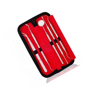 Kit de limpieza dental manual al por mayor: raspadores de sarro de acero inoxidable 2026, limpiador de lengua, espejo bucal y estuche de cuero de alta calidad. - Product Image 4