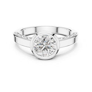 <b>Vintage</b>-Inspired 1 Carat Solid 14K <b>Gold</b> Lab Diamond Cluster Engagement <b>Ring</b> Trendy Style for Wedding Occasions - Product Image 2