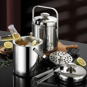 Seau à glace en acier inoxydable à double paroi, garde la glace plus longtemps au frais pour les occasions intérieures et extérieures, les fêtes et les rassemblements - Product Image 6