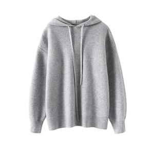 Sudadera con capucha de algodón 100% de gran tamaño para mujer, Jersey largo con capucha cálida para adultos, logotipo impreso para la temporada de invierno - Product Image 1