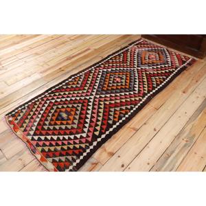 พรมวินเทจสไตล์ตุรกี ขนาดใหญ่พิเศษ 3.1x7.4 ฟุต ลายต้นไม้และพืชสีแดงส้ม - Product Image 2