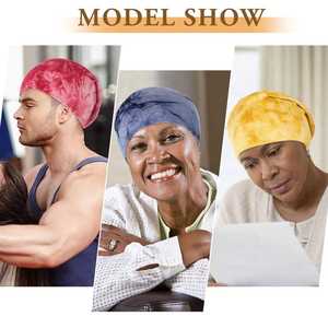 Bonnet unisexe en marbre tie-dye, doux, extensible, respirant, léger, coloré, décontracté, imprimé vibrant, confortable, broderie 3D - Product Image 2