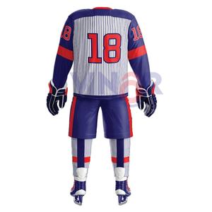 Uniforme de hockey sur glace confortable sur mesure en stock 100% polyester Uniforme de hockey sur glace personnalisé Design uniforme de hockey sur glace - Product Image 5