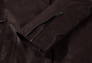 Veste en cuir véritable pour homme de la meilleure qualité pour l'automne et l'hiver, style streetwear, teinte unie avec service OEM, veste pour homme - Product Image 3