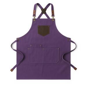 Tablier de boulanger en coton de haute qualité, personnalisable avec logo, tablier de cuisine en toile pour chef, barista, tablier réglable pour barbecue et jardin, tabliers brodés Delantal - Product Image 4
