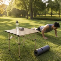 Table de pique-nique pliante en acier inoxydable pour le camping