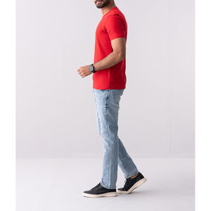 Sérigraphie personnalisée de haute qualité T-shirt à col rond court T-shirt vierge 100% coton T-shirt uni pour hommes - Product Image 3