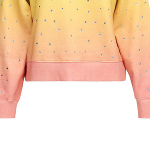 Sweat-shirt d'hiver tie-dye pour femme, polaire, col rond, pull oversize avec logo en strass sur le devant, écologique - Product Image 5