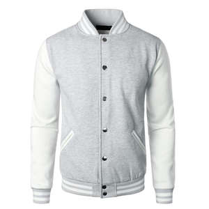 Chaqueta Universitaria Gris y Blanca para Hombre, Estilo Béisbol, Chaqueta Bomber Informal, Ligera, Abrigada, de Algodón, Ropa de Abrigo, Moda Urbana - Product Image 1