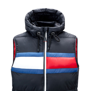 <b>Top</b> Quality Men Hooded Puffer Vest Navy Blue Padded Vest Detachable Hood Sleeveless Winter <b>Bubble</b> Jacket Body Warmer Wholesale - Product Image 4