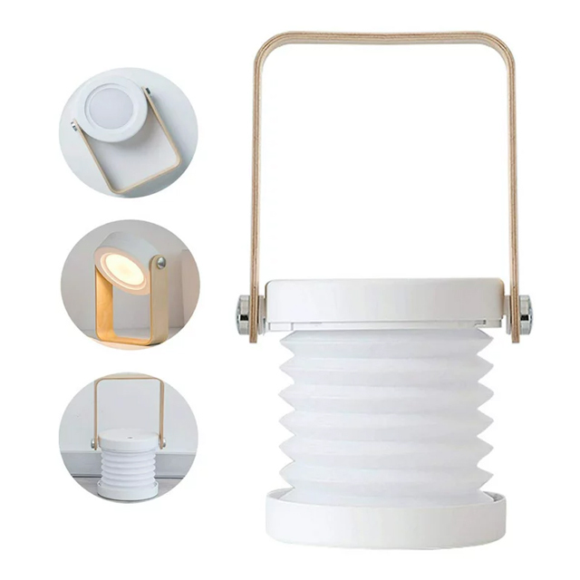 Wireless Chargeable Collapsible LED Portable Lantern Desk Table Night Lamp Light