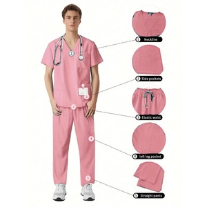 ชุดเสื้อแขนสั้นผ้าฝ้ายชุดยูนิฟอร์มพยาบาลทางการแพทย์สำหรับพยาบาลแพทย์ - Product Image 2