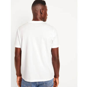 T-shirts à col rond vierges 100% coton Homme Unisexe T-shirt à col rond Coupe classique Couleur unie T-shirt à col rond pour homme - Product Image 2