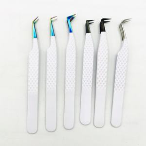 RMI, producto de la mejor calidad, punta de Plasma múltiple personalizada y Punta de Plasma negra y pinzas para pestañas de Color recubiertas de polvo blanco, juego de 6 uds. - Product Image 1