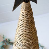 Arbre de Noël en jonc de mer avec étoile décoration en métal Noël pour la maison OEM Logo personnalisé fait à la main OEM Vietman