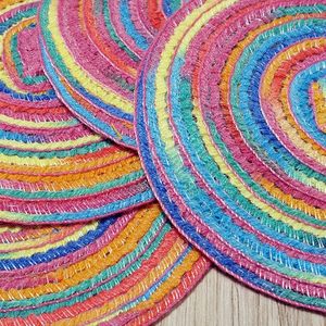 ที่รองจานลูกปัดทรงกลมทำด้วยมือสำหรับโต๊ะอาหารของตกแต่งคริสต์มาสงานเลี้ยงสังสรรค์ในครอบครัว - Product Image 3