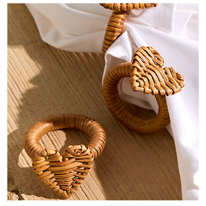 Rond de serviette en rotin naturel fait à la main tissé écologique rustique fête à manger décor de mariage du Vietnam Artisan - Product Image 2